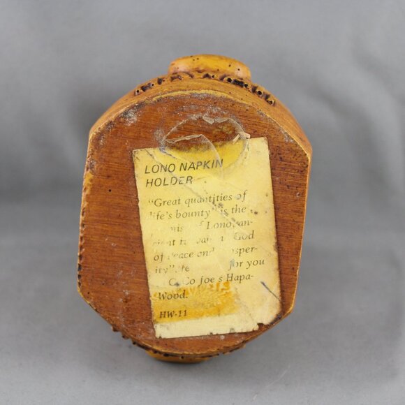 Vintage Coco Joe's Napkin Holder - Lono Face - Made of Happa Wood - With Tag - Picture 7 of 7